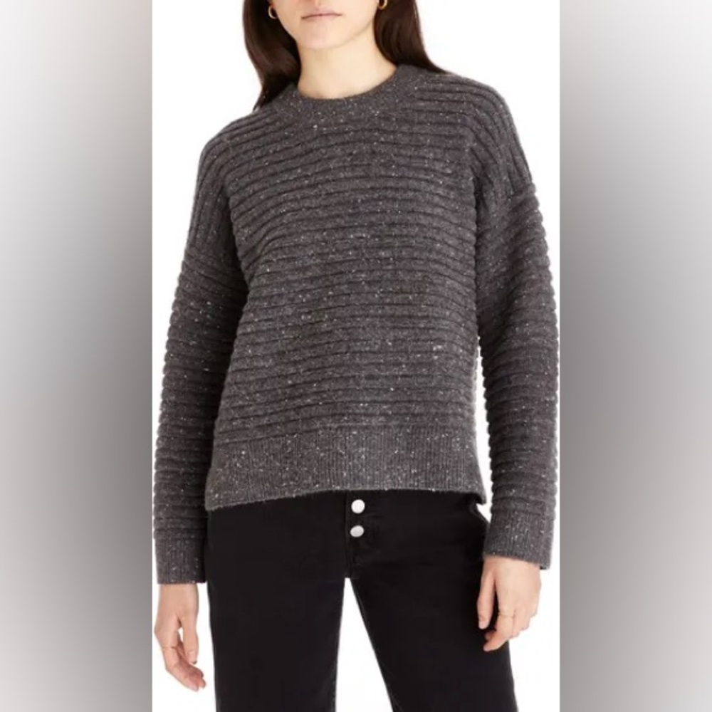 Madewell Donegal Elsemere ribbed pullover sweater grey size large
